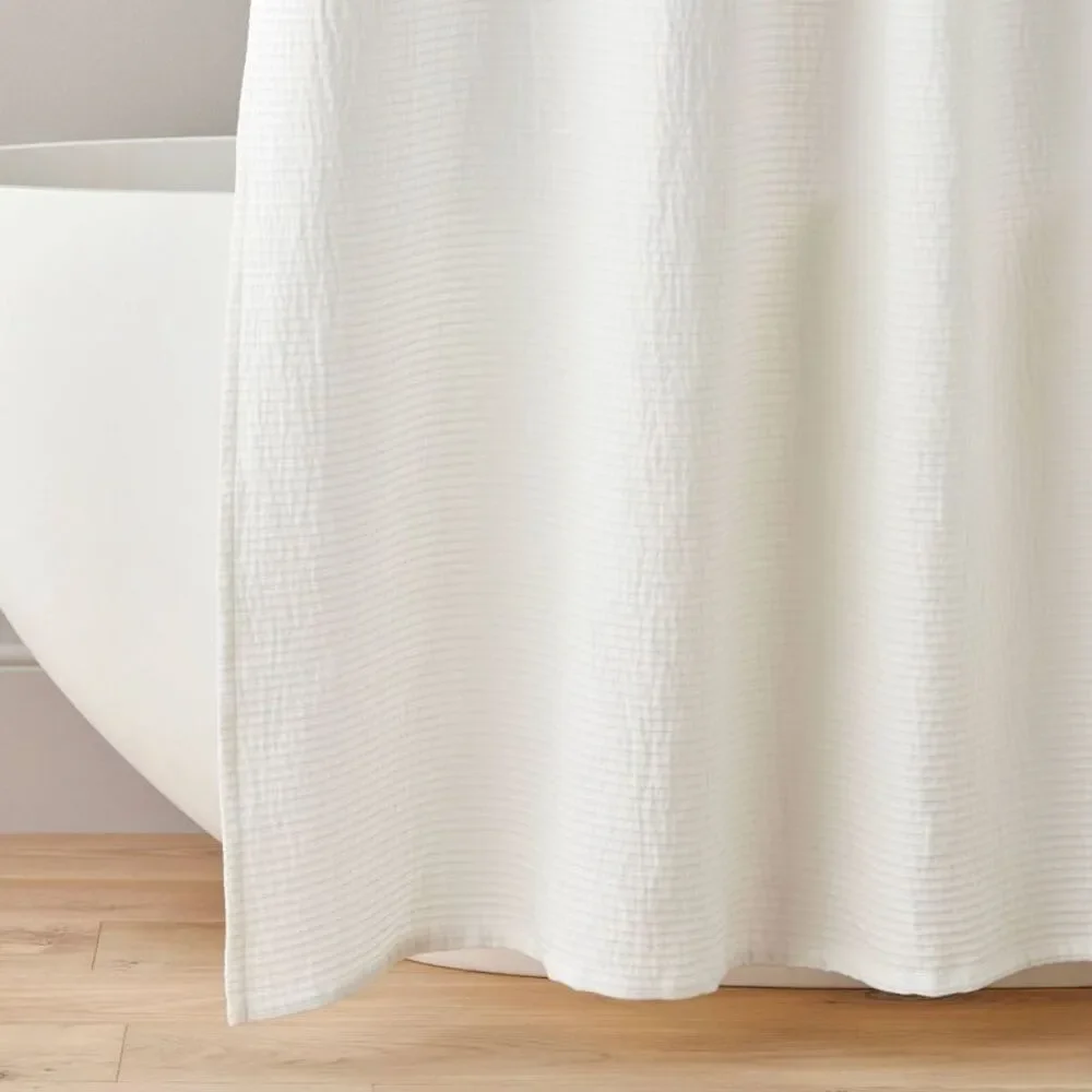 Hearth & Hand Magnolia Stripe Cotton Matelassé Shower Curtain 72x72