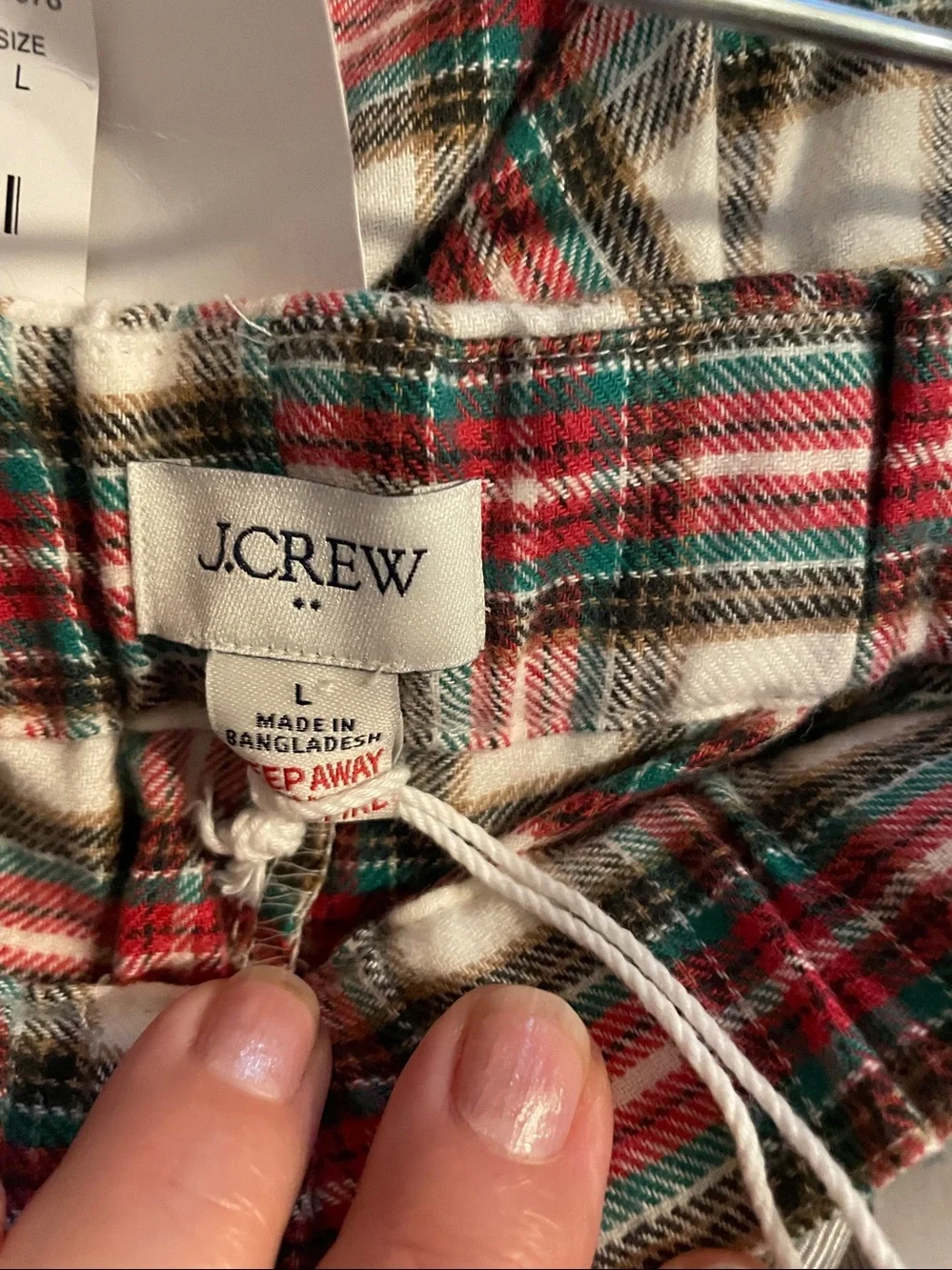 J. Crew Red, Green and White Plaid Women's Pajama Set