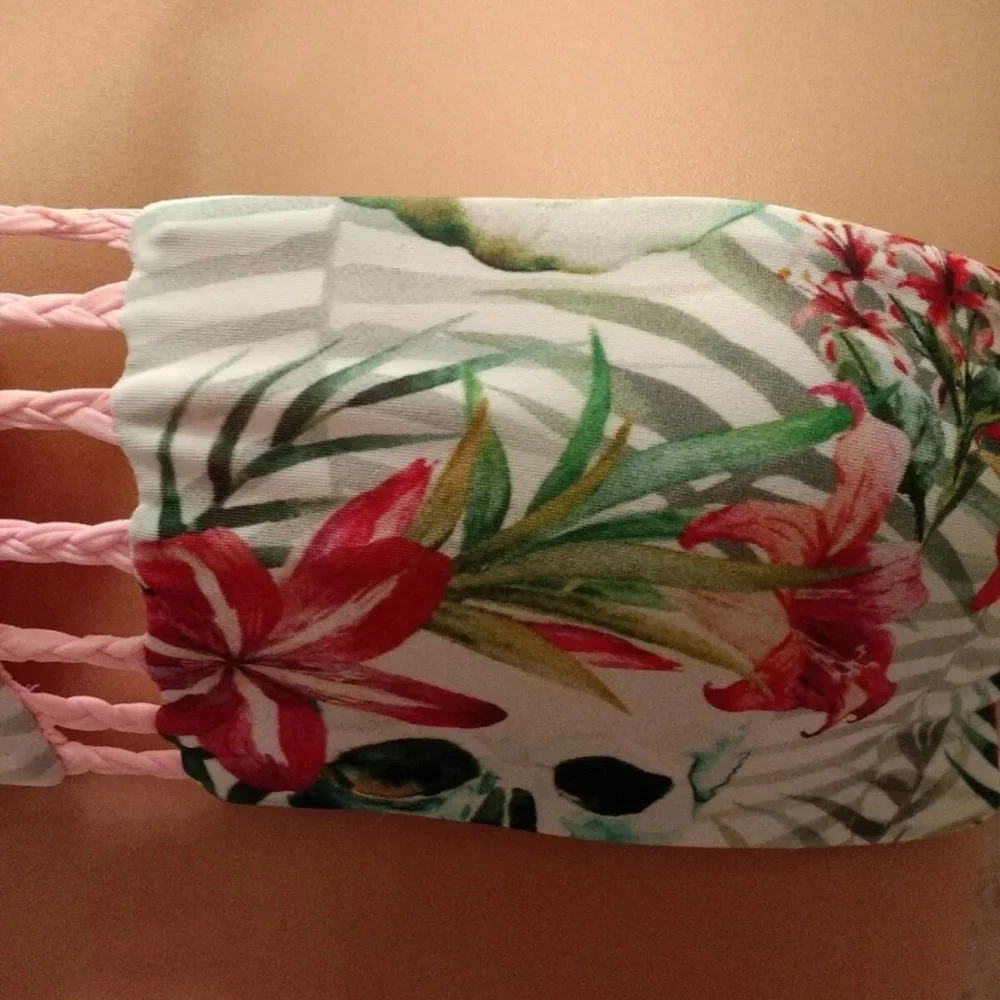 Floral Print Bandeau Bikini Top
