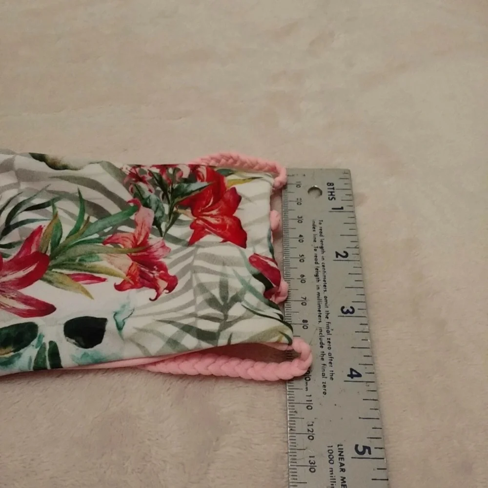 Floral Print Bandeau Bikini Top