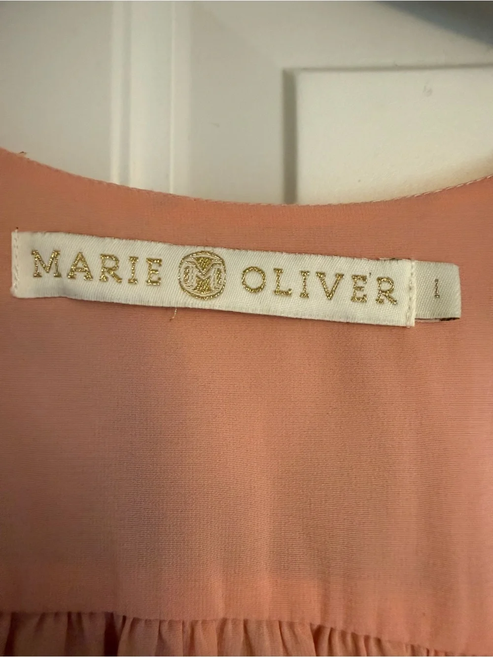 Marie Oliver Thea Ruffled Floral-Print Mini Dress Size Large Metallic Silk Blend