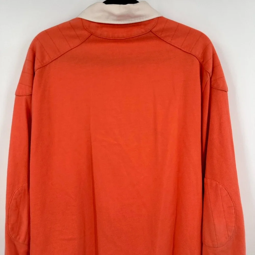 Polo Ralph Lauren Shirt Mens Large Orange Pony Logo Classic Elbow Patch Collared