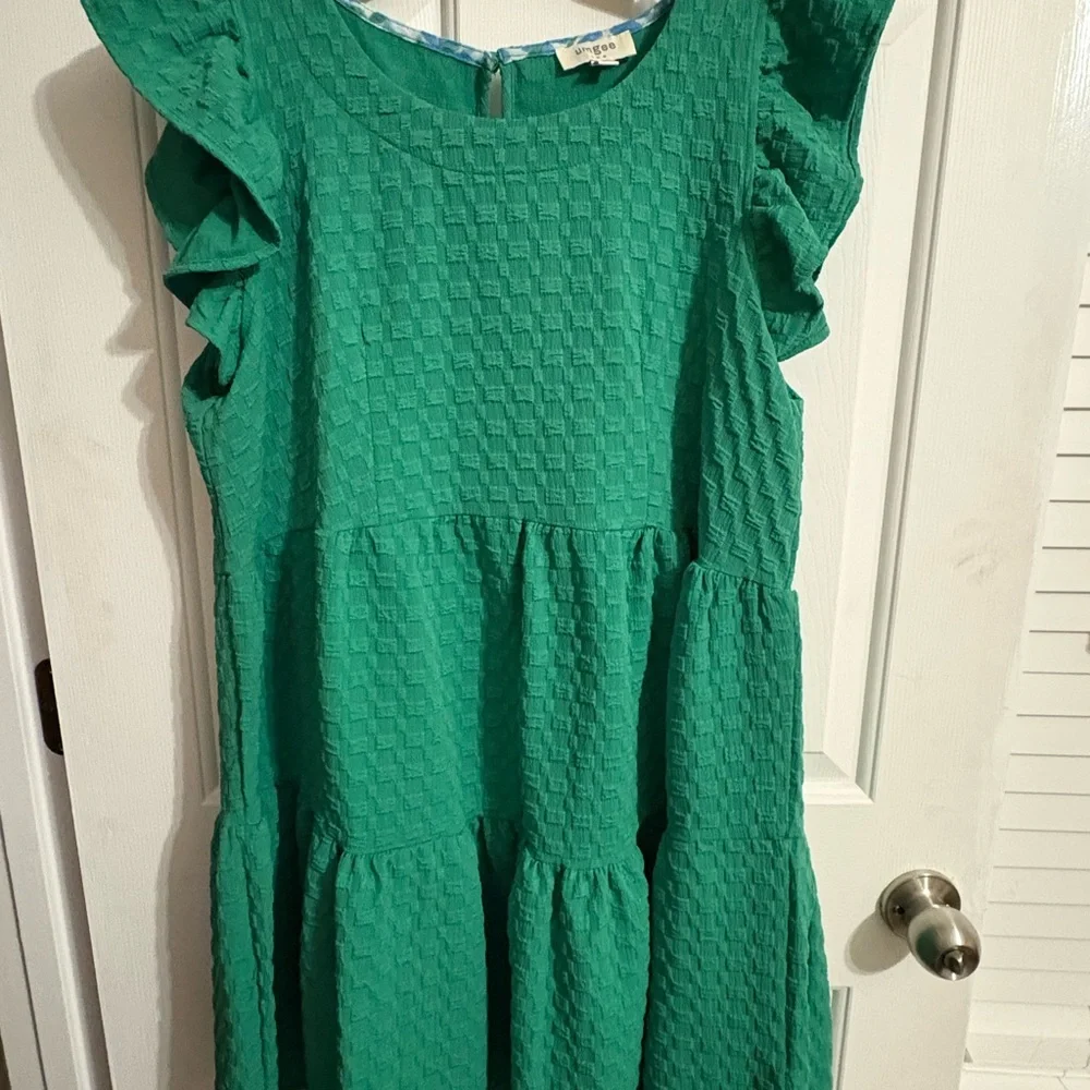 Umgee Vibrant Green Textured Dress, size M‎