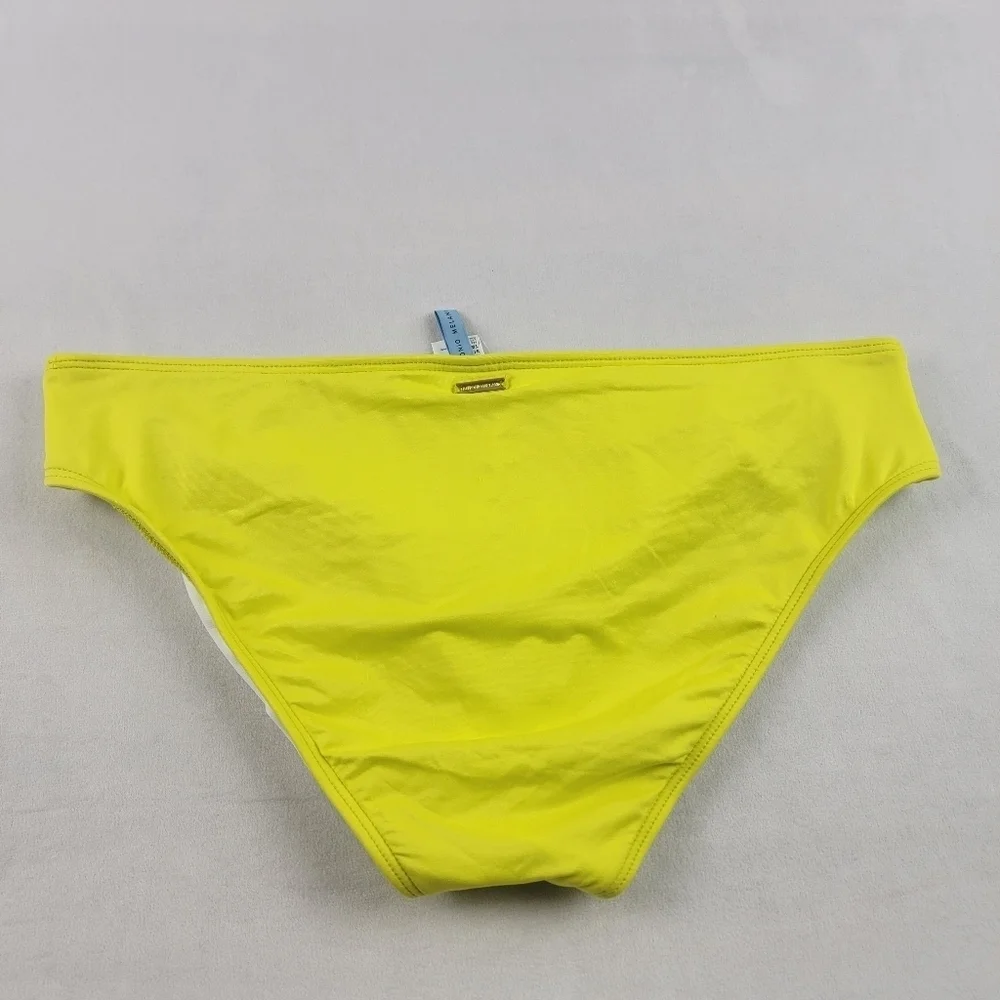 NWT Antonio Melani neon ruffle bikini bottoms‎ in size Large