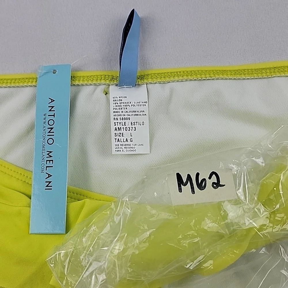 NWT Antonio Melani neon ruffle bikini bottoms‎ in size Large