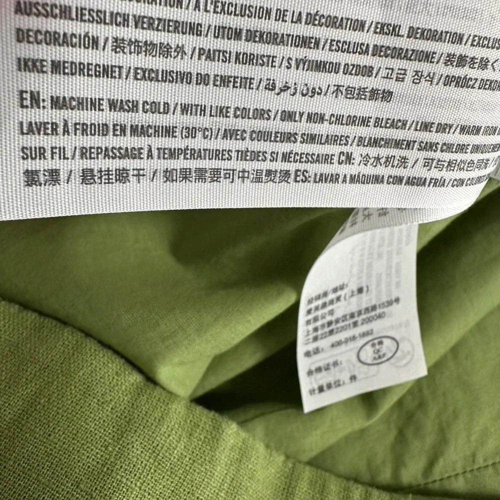 Abercrombie & Fitch Mara Green Linen Blend Button Front Mini Dress Tie‎ Back MP