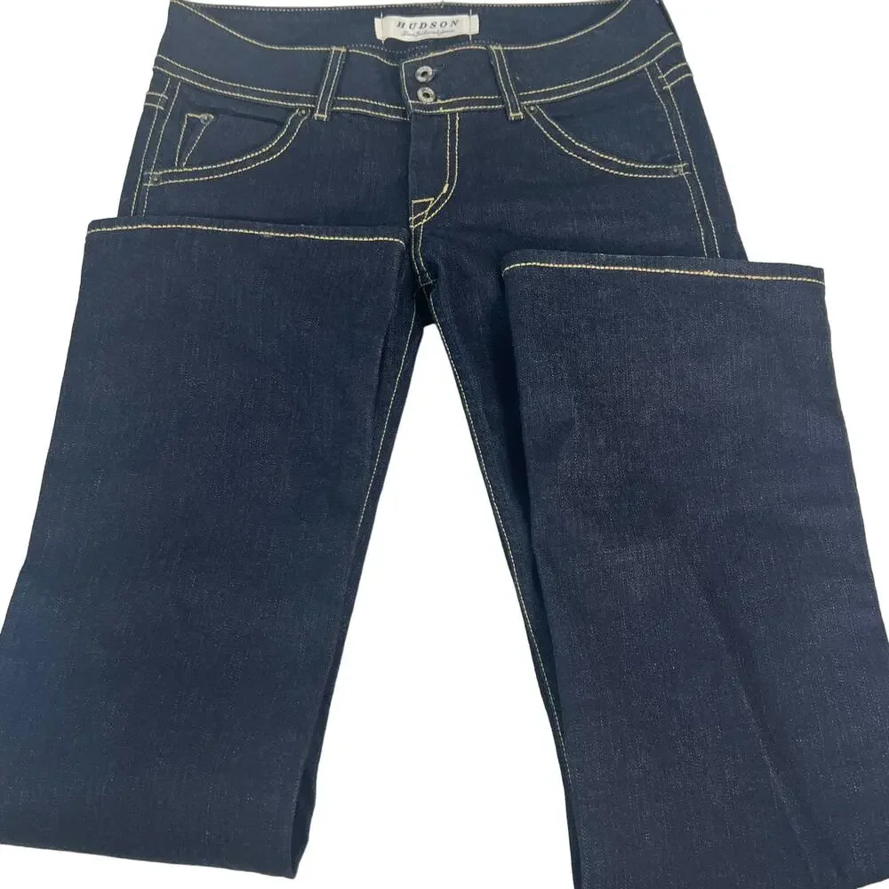 HUDSON Dark Wash  Denim Blue Made in USA Jeans Cotton Spandex Stretch 107906  29