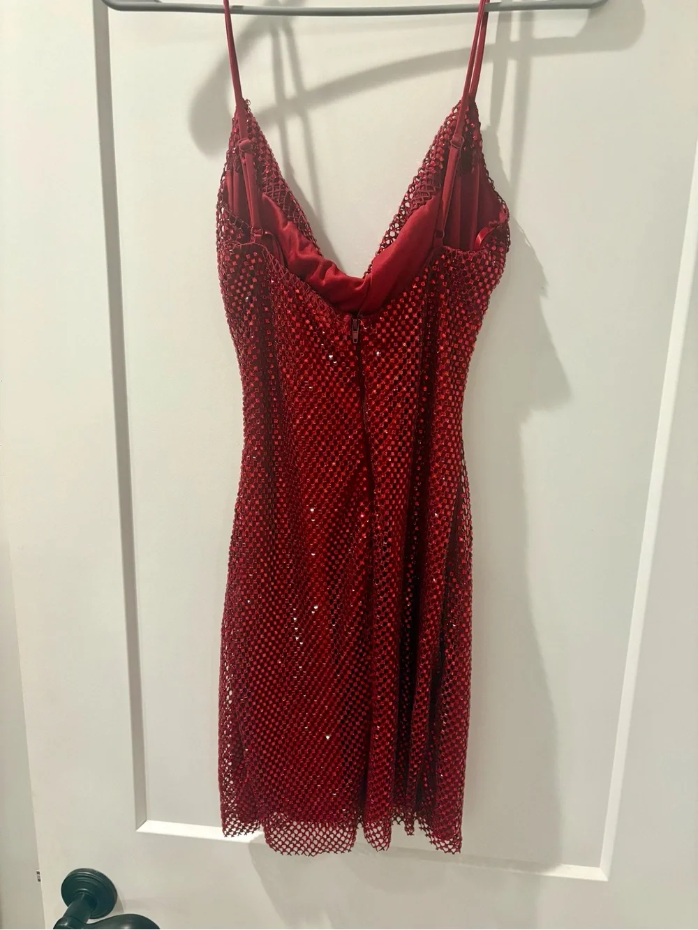 Red Sequin Cowl Neck Slip Dress - Homecoming, cocktail hour, special event
