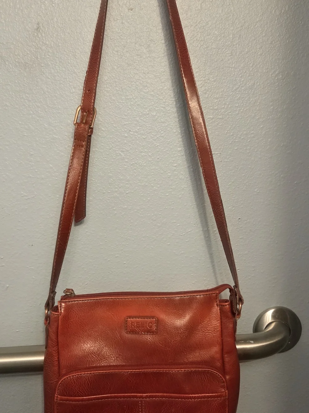 Relic Burgundy Faux Leather Crossbody Bag