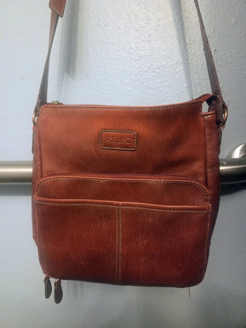 Relic Burgundy Faux Leather Crossbody Bag