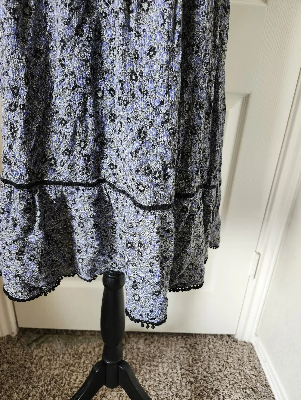 American Eagle Outfitters Lavender Blue Floral Smocked Cami Dress