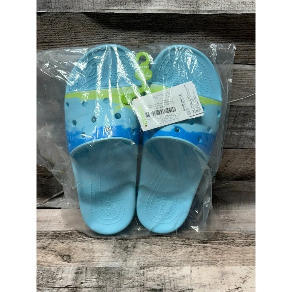 New‎ Crocs Unisex Classic Slide Sandals Blue Men Size 10