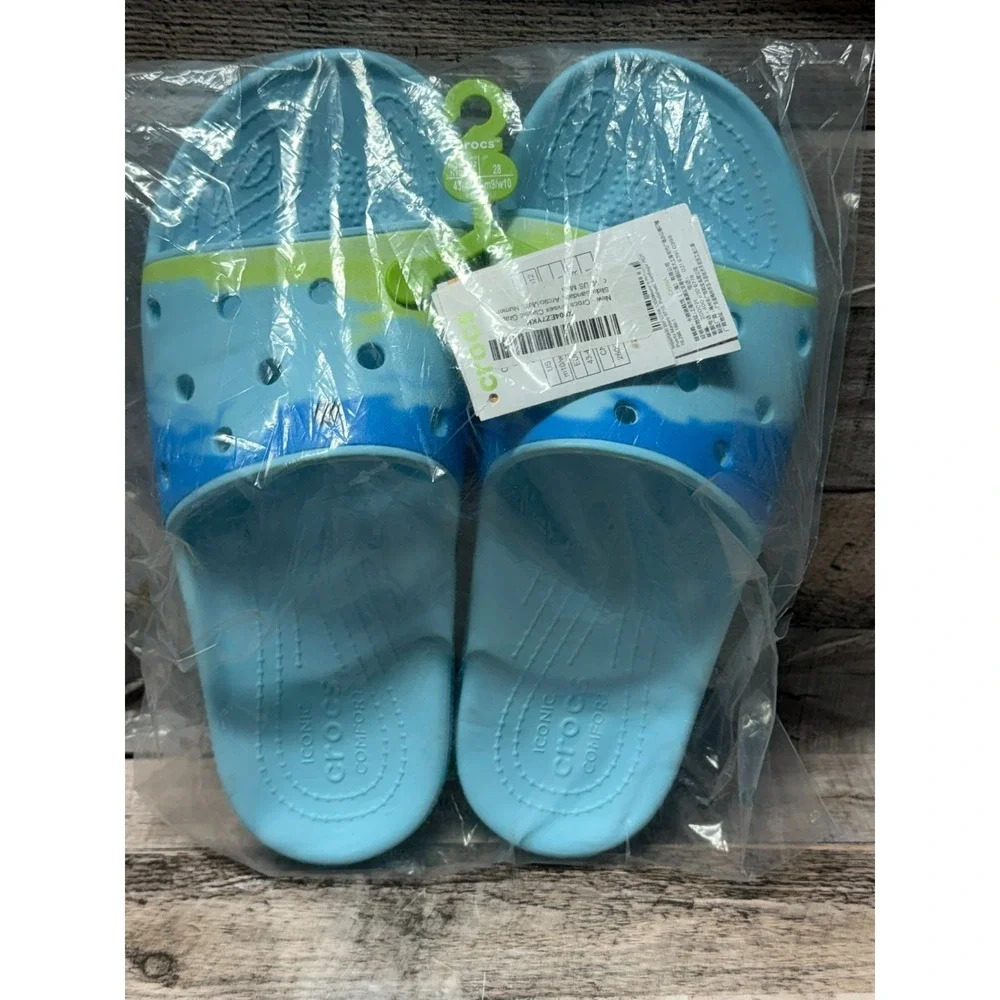 New‎ Crocs Unisex Classic Slide Sandals Blue Men Size 10