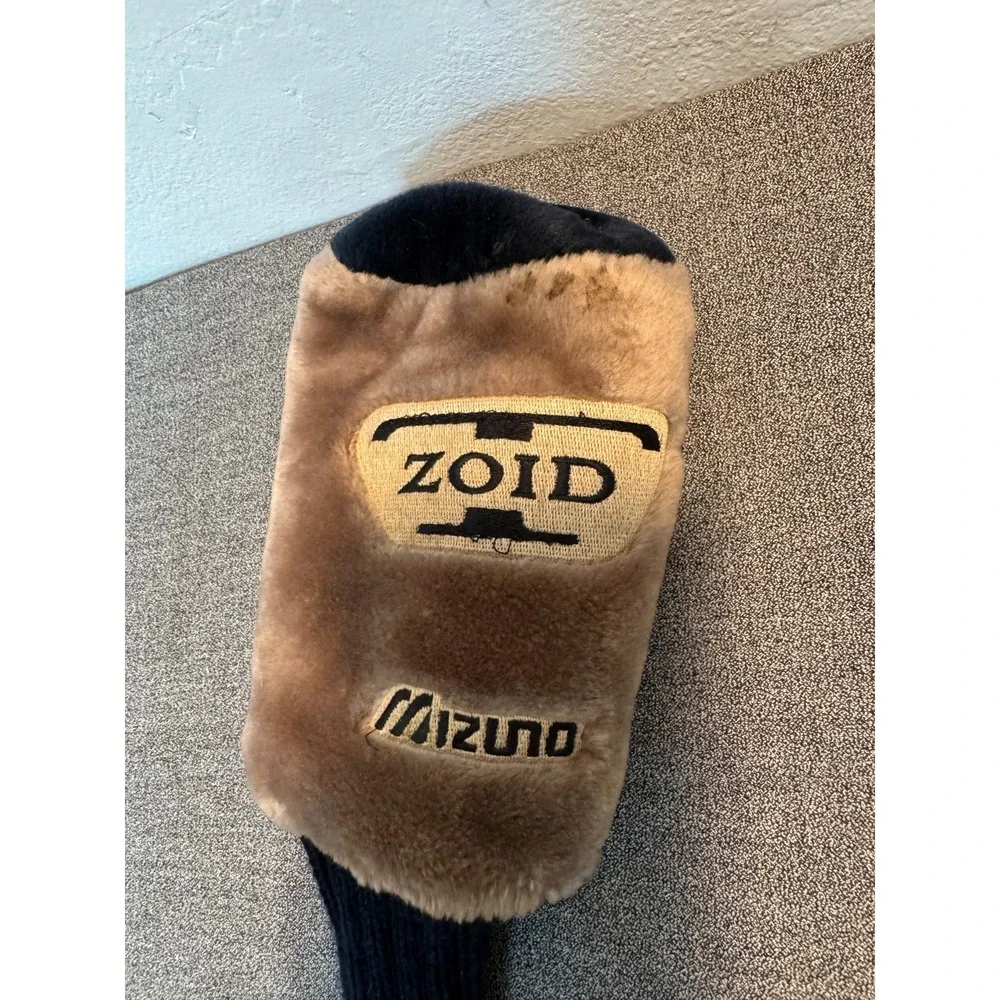 Vintage Mizuno T-Zoid Golf Driver #1 Plush Fuzzy Golf Head Cover Black Brown