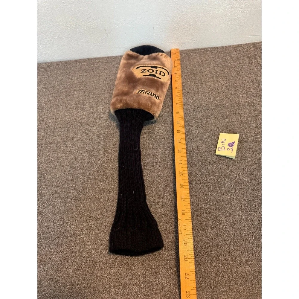 Vintage Mizuno T-Zoid Golf Driver #1 Plush Fuzzy Golf Head Cover Black Brown