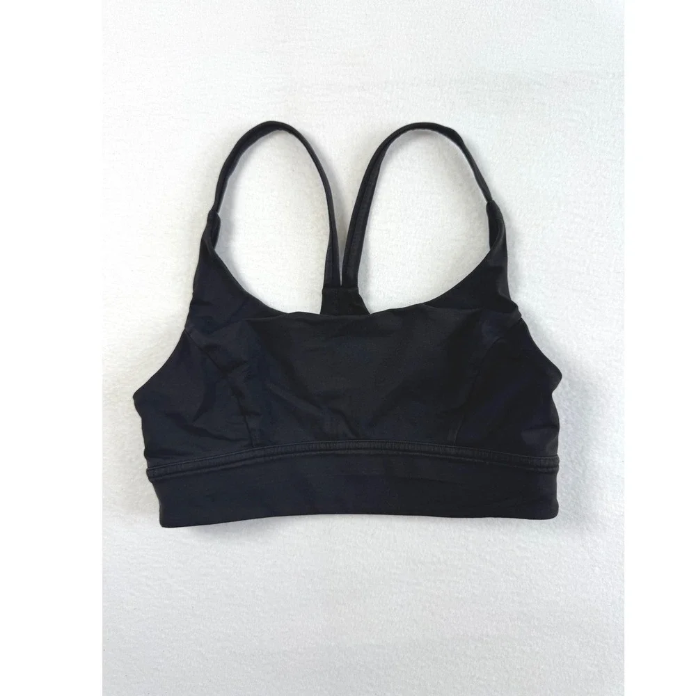 Athleisure‎ Lululemon Womens 6 Invigorate Sports Bra Black Mesh Back Racerback