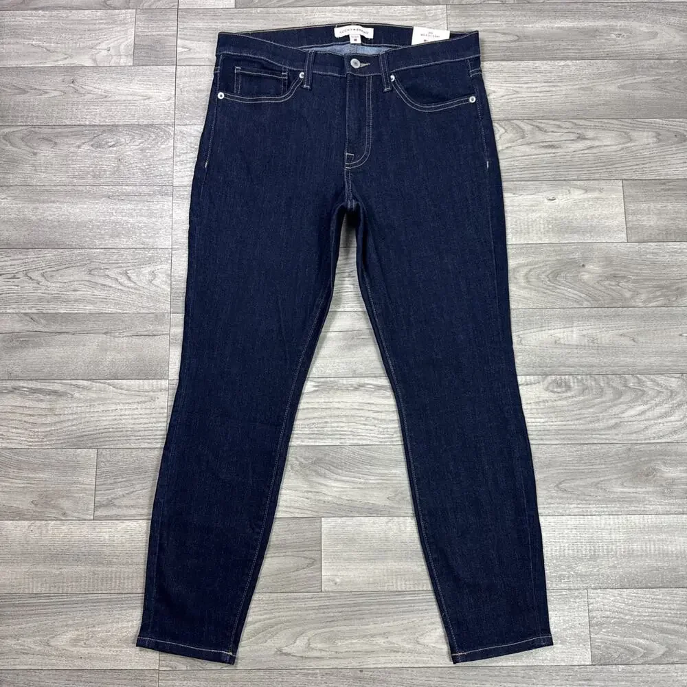 Lucky Brand Ava Mid Rise Skinny Denim Jeans Dark Wash sz 10/30 Ankle