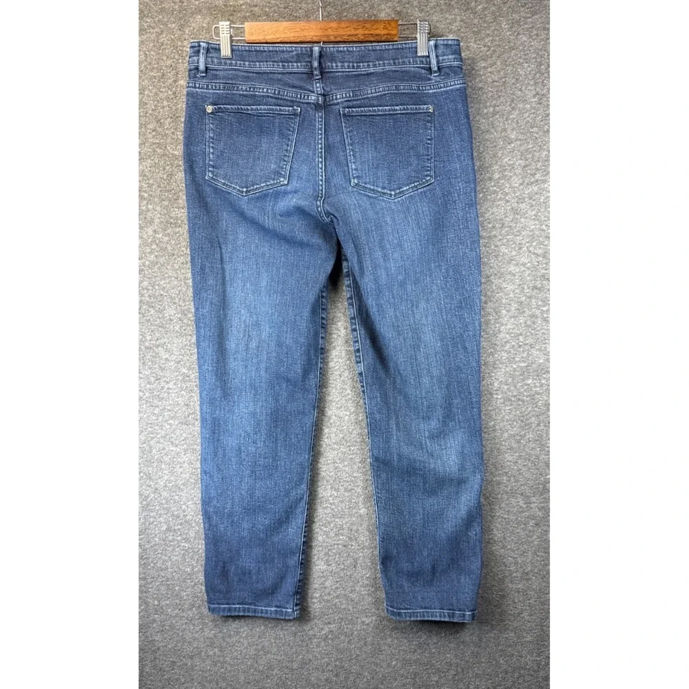 J. Jill Slim Boyfriend Jeans Women 8 Petite Blue Straight Leg Stretch Denim