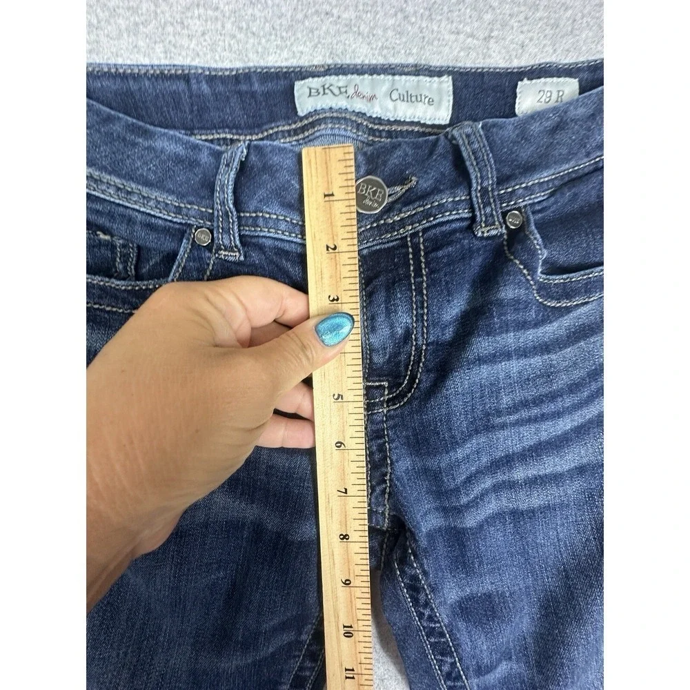 The Buckle BKE CULTURE Size 29 R Low‎ Rise Boot Cut Stretch Jeans Whiskering Y2K