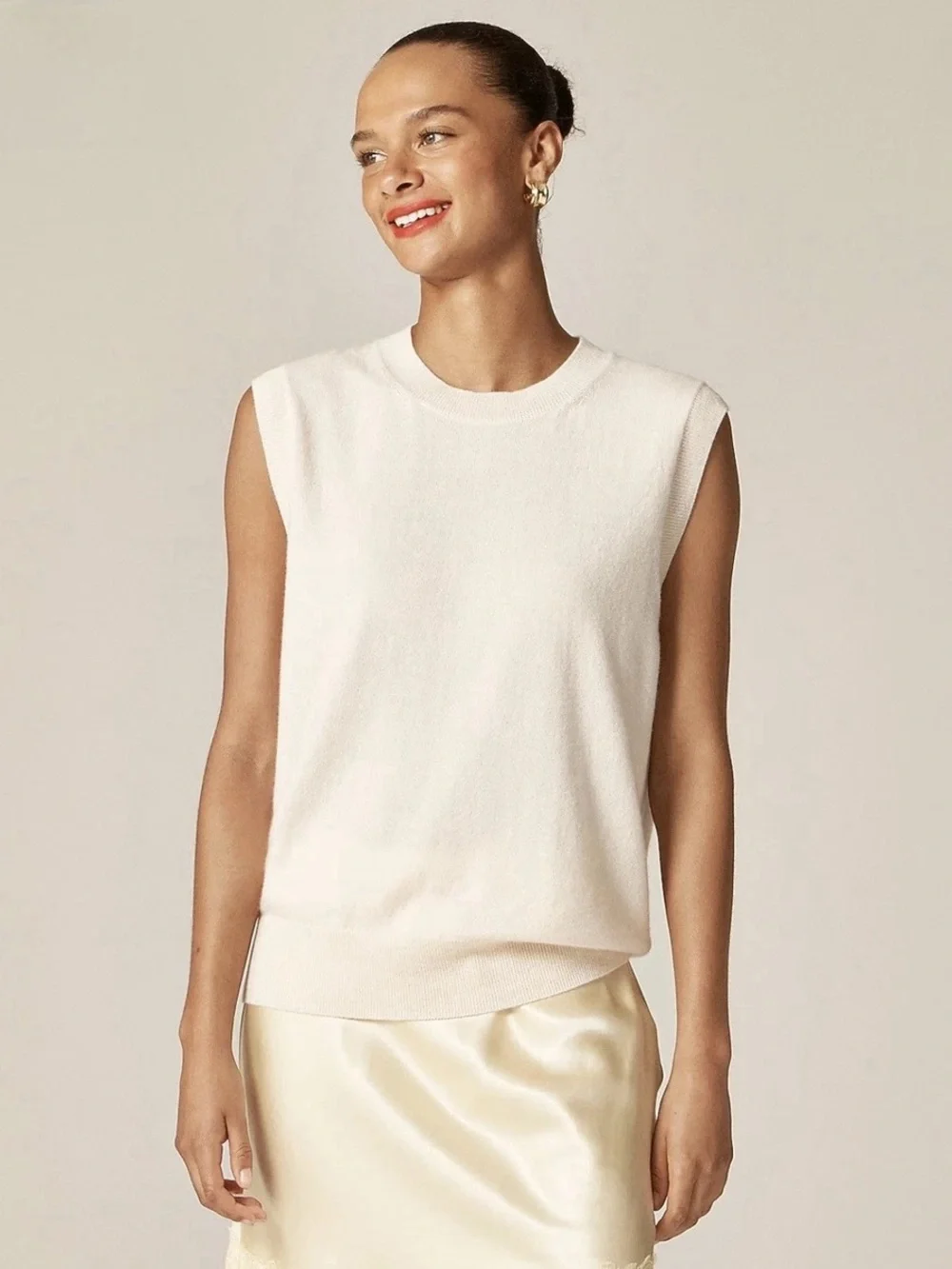 NWT J. Crew Cashmere relaxed sweater-vest L