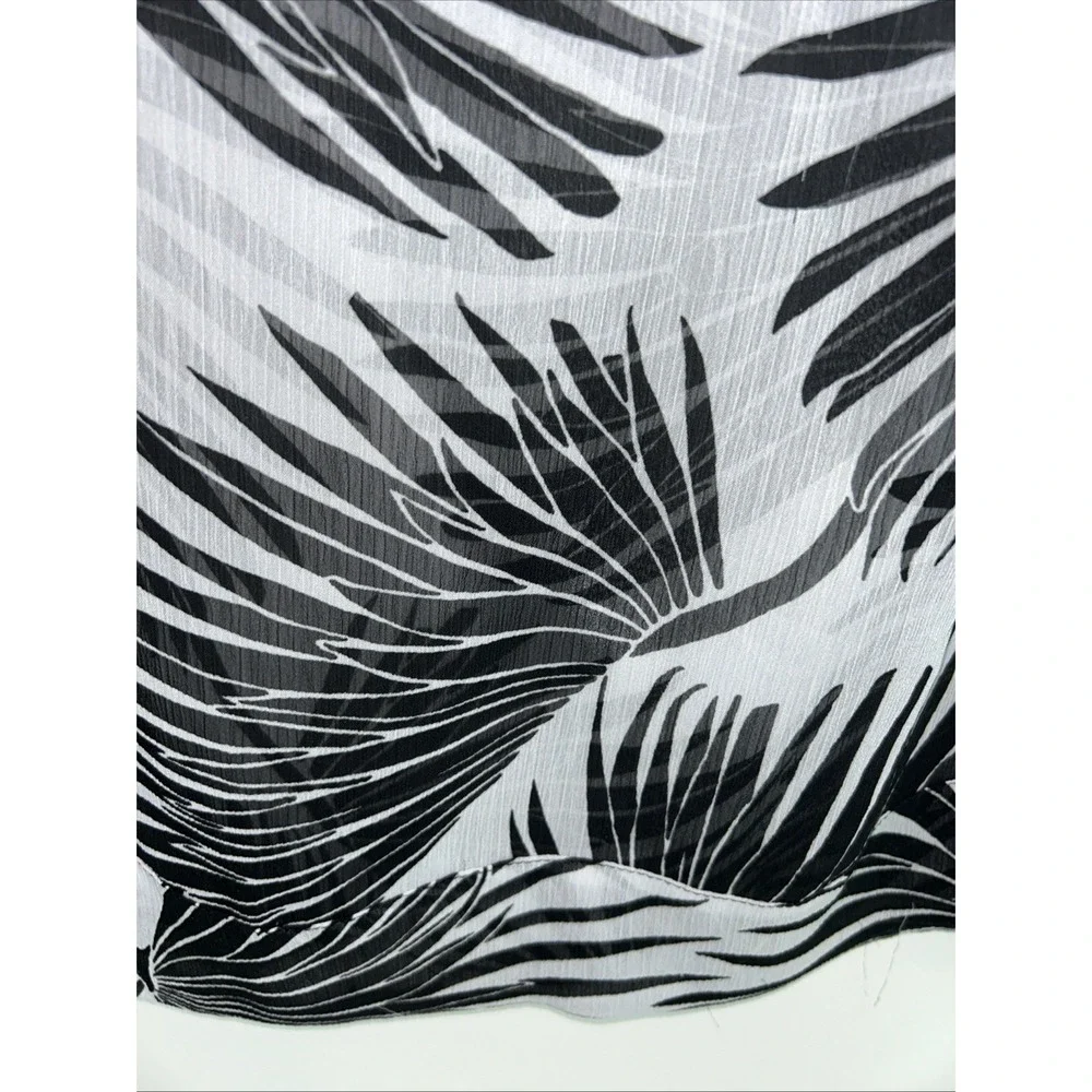Tommy Bahama Swim Cover-Up One-Size-Fits-All‎ V-Neck Sequence Sheer Black White