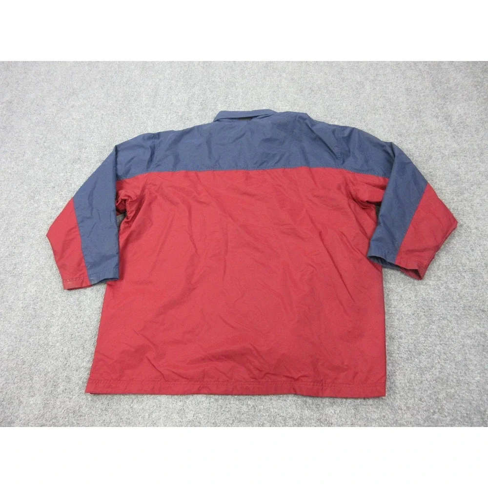Vintage Nike Jacket‎ Mens 2XL Red Navy Full Zip Hooded Windbreaker Colorblock