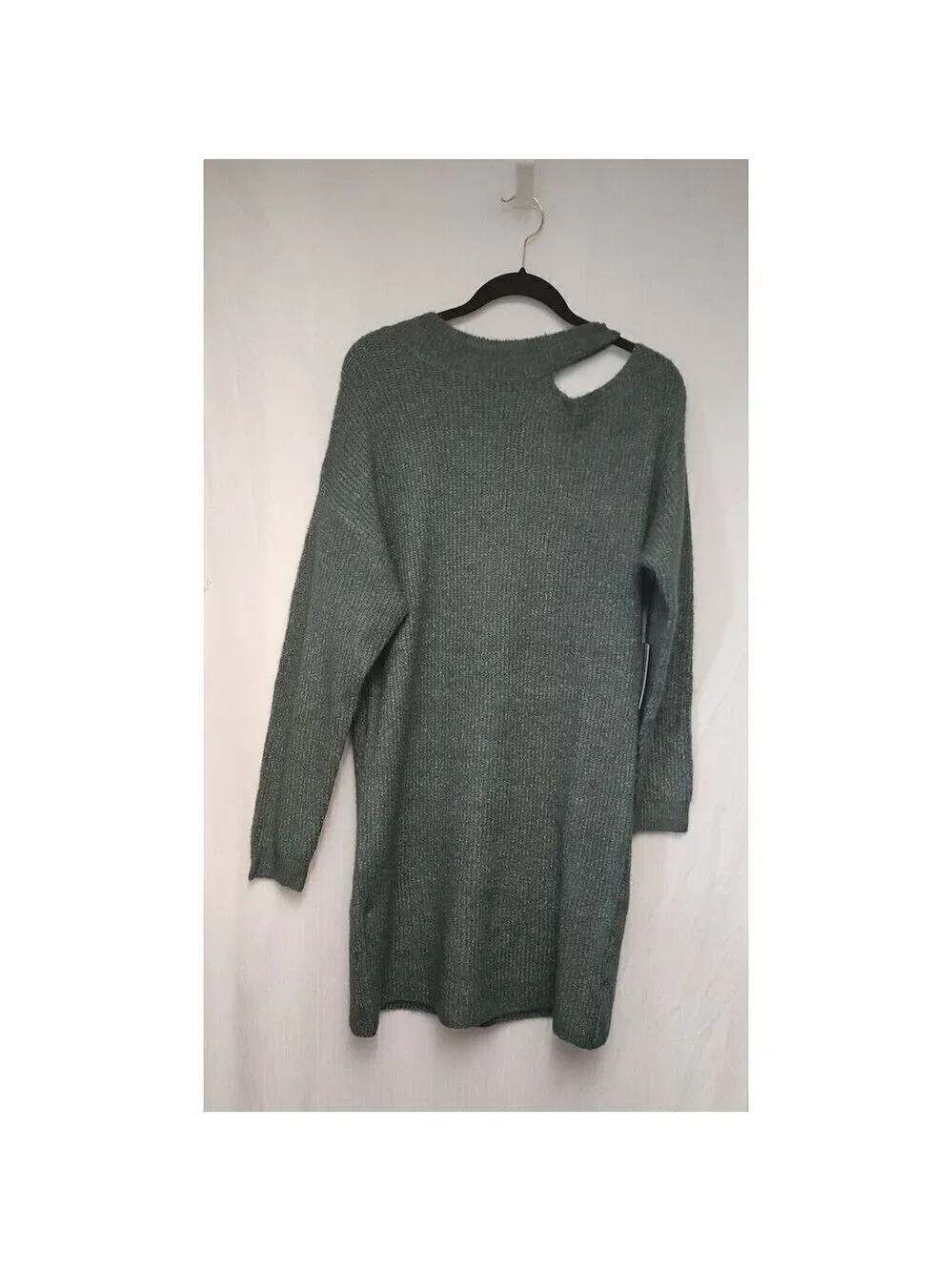 STITCHDROP Nordstrom Above Keyboard Knit Sweater Dress NWT Frog Green Size L