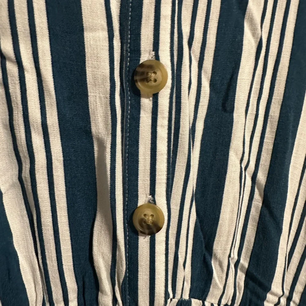 Torrid Maxi‎ Dress Striped Size 5X White Button Front Shirt Dress