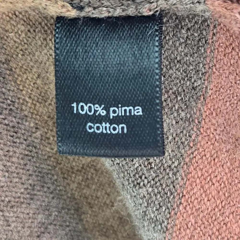 Peruvian Connection Dress Womens Small Brown Gray Striped Pima‎ Cotton Knit