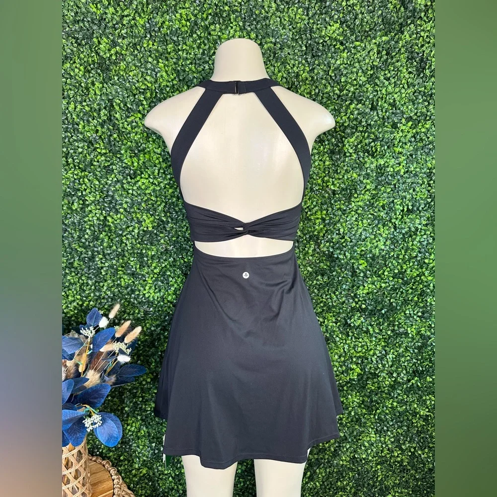 Nwt HALARA black Flare Dance Active Dress-Longer Length-Easy Peezy Edition‎