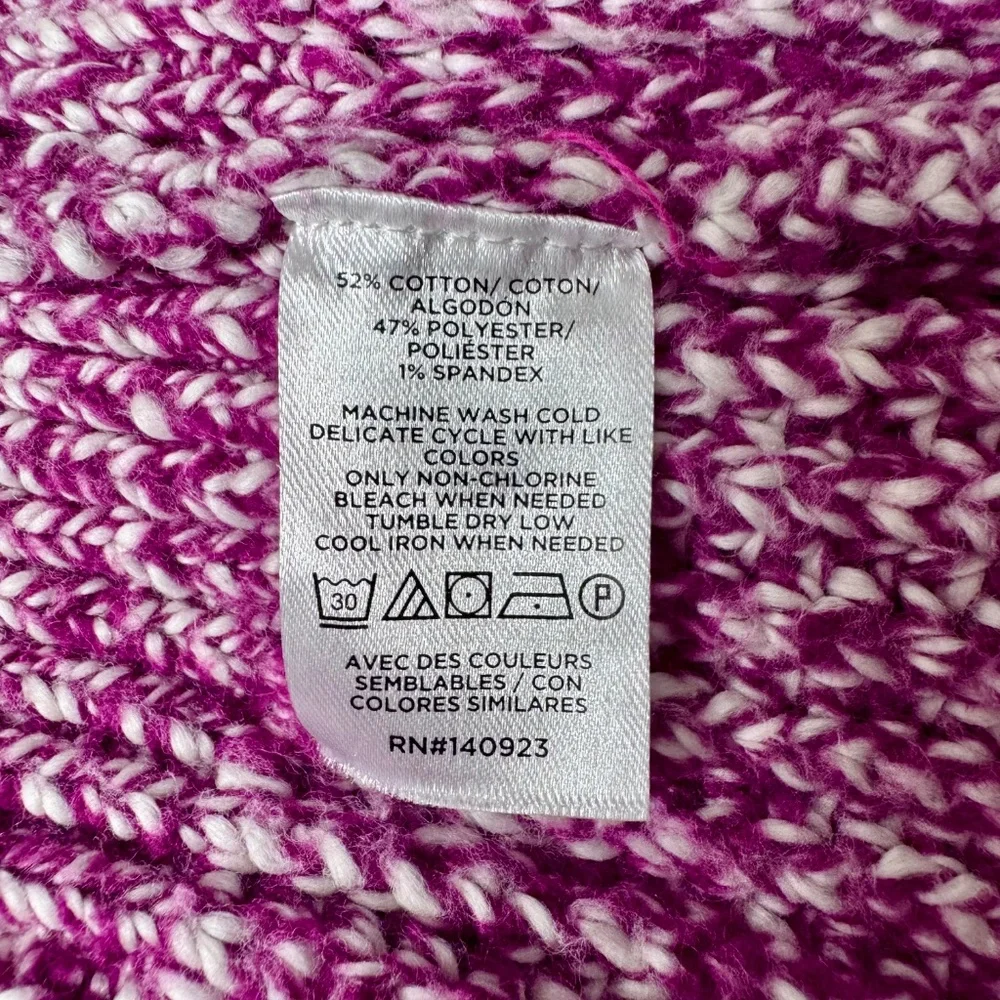 NWT Loft Womens Purple Marled V-Neck Puff Sleeve‎ Knit Sweater Size M 35526223