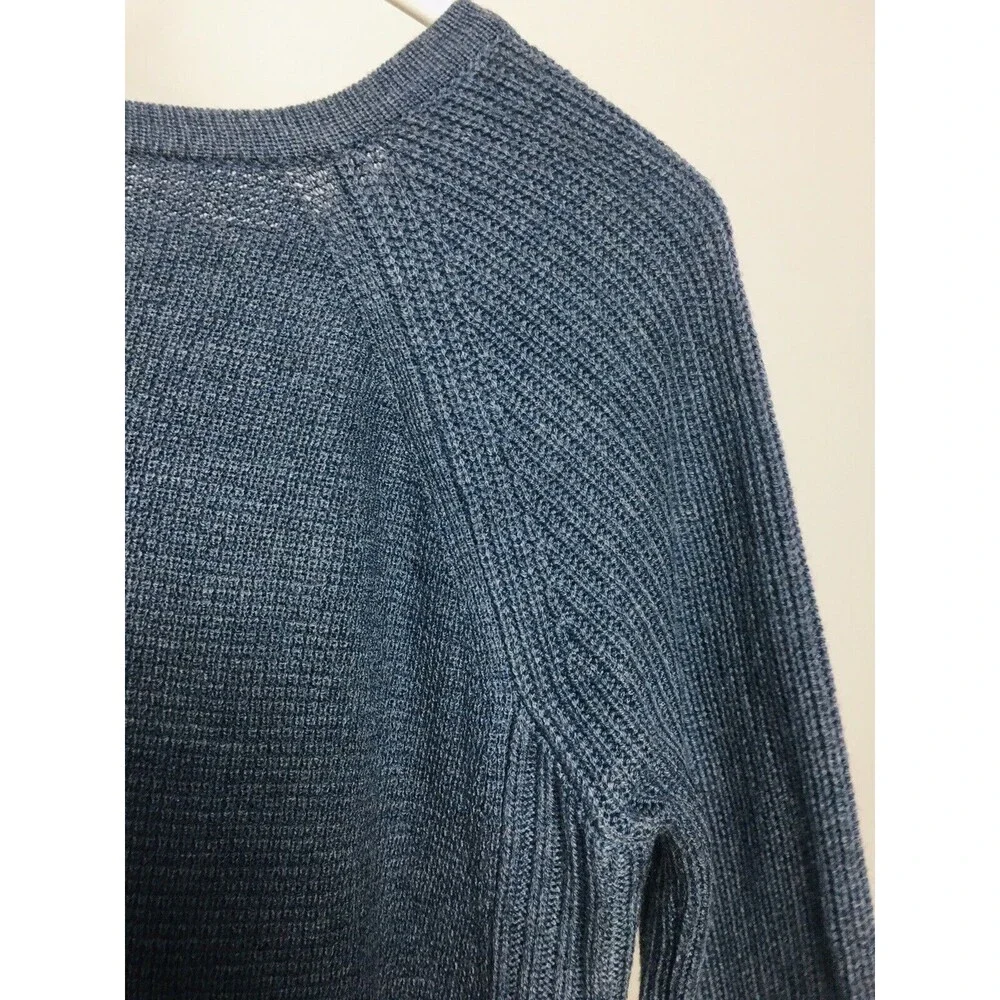 INC Sweater Gray Blue Long Sleeve Size Petite PS Sweatshirt Wool Blend Zipper