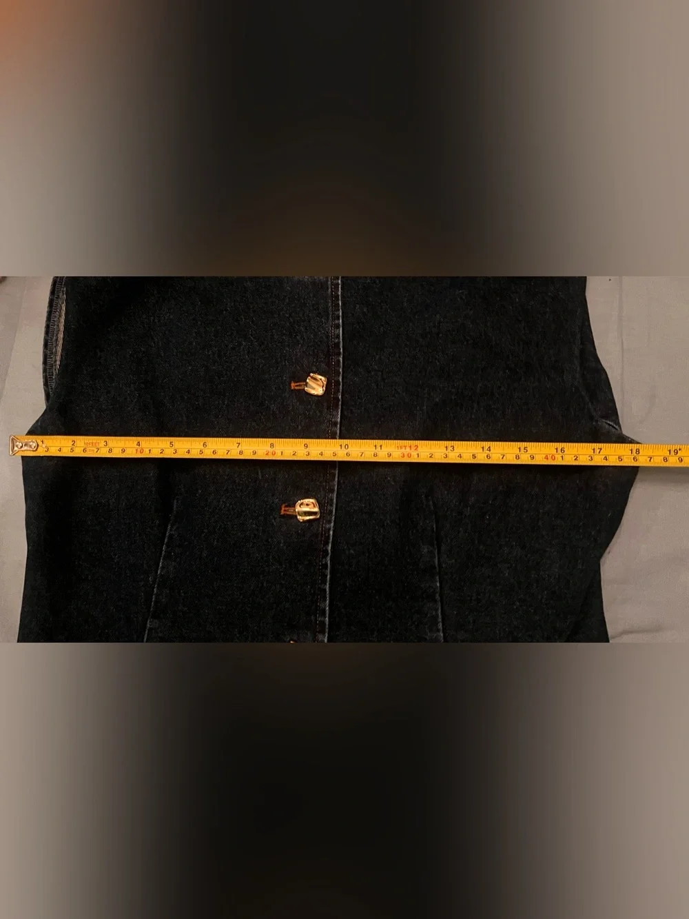 ENDLESS ROSE Button Cutaway Denim Vest Sz Medium‎ Dark Wash Gold Buttons NWT