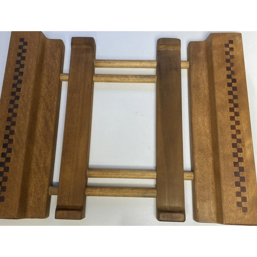 Pampered Chef Adjustable Wood Trivet Vintage‎ Casserole Cooling Stoneware Baking