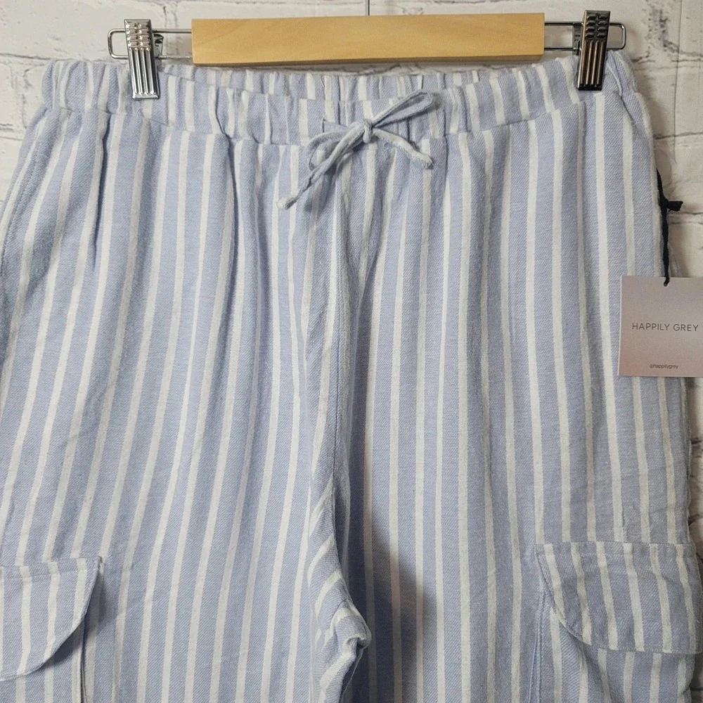 Happily Grey striped wide