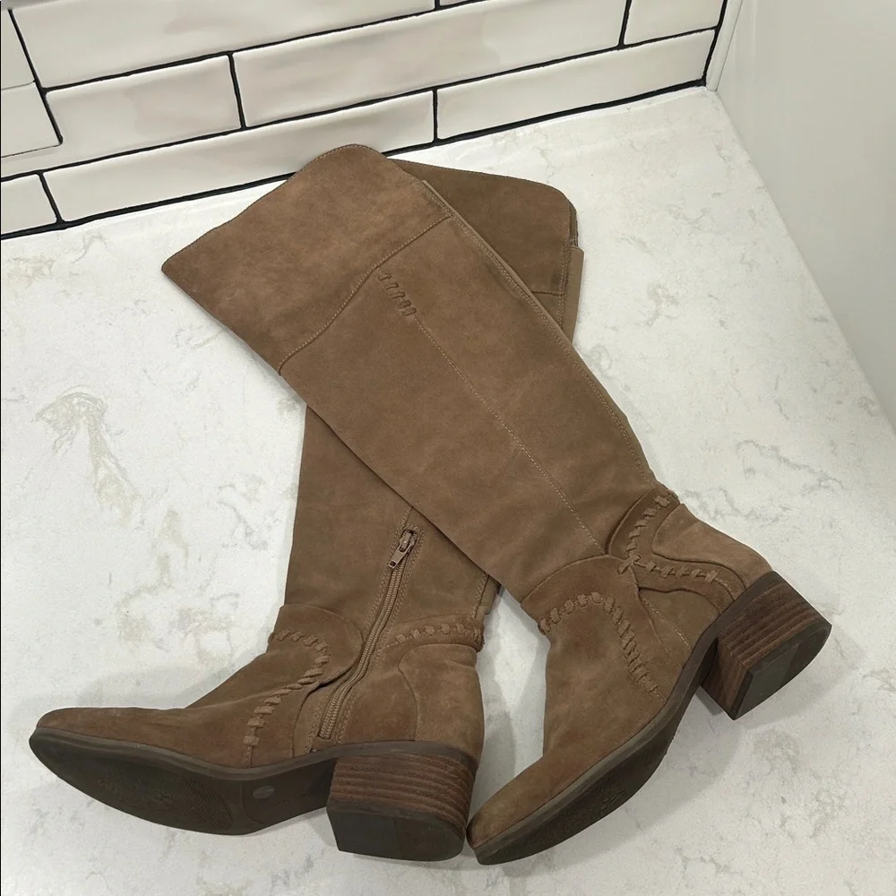 Vince Camuto Over the Knee Suede Leather Block Heel Kenvesha‎ Boho Riding Boot
