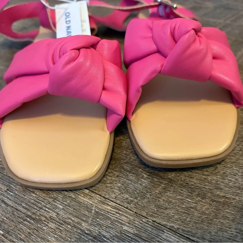Old Navy Girls Pink Knot Slide Sandals