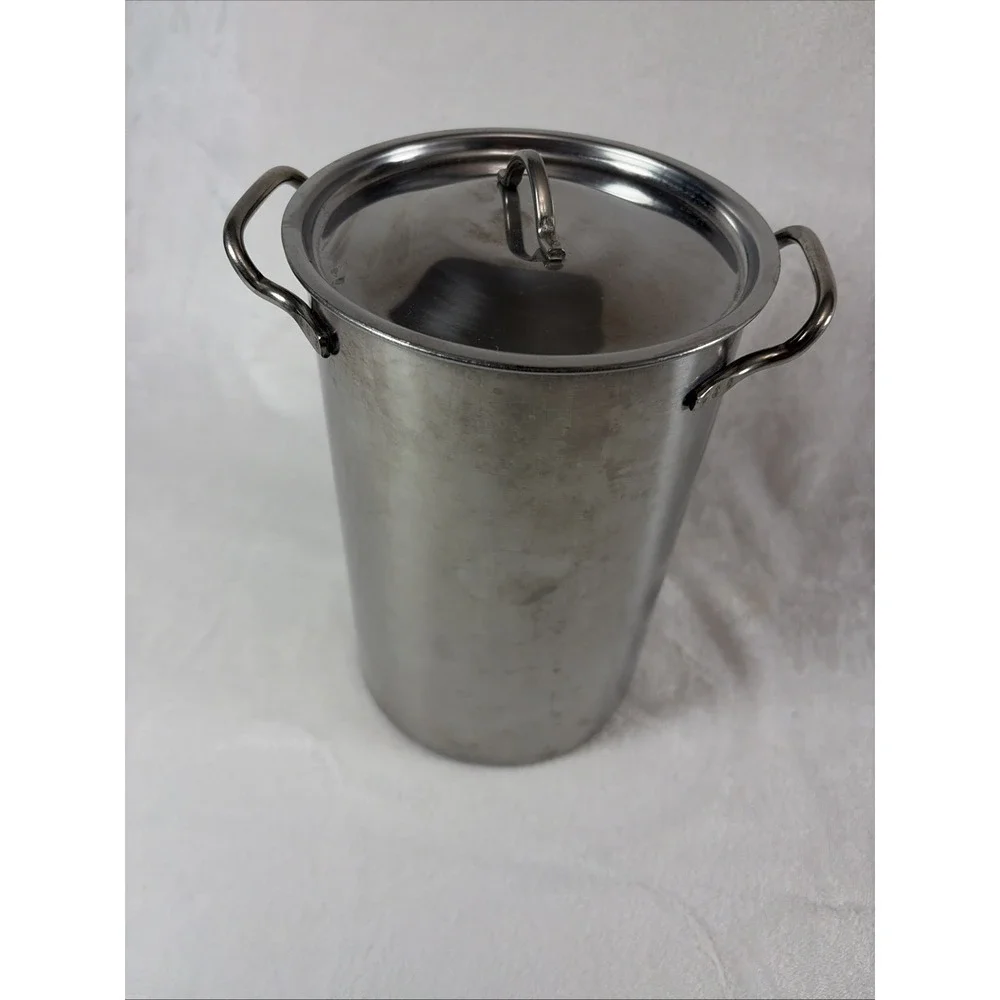 Stainless Steel Tall Vegetable Steamer With Wire Basket Asparagus Corn Pasta GUC