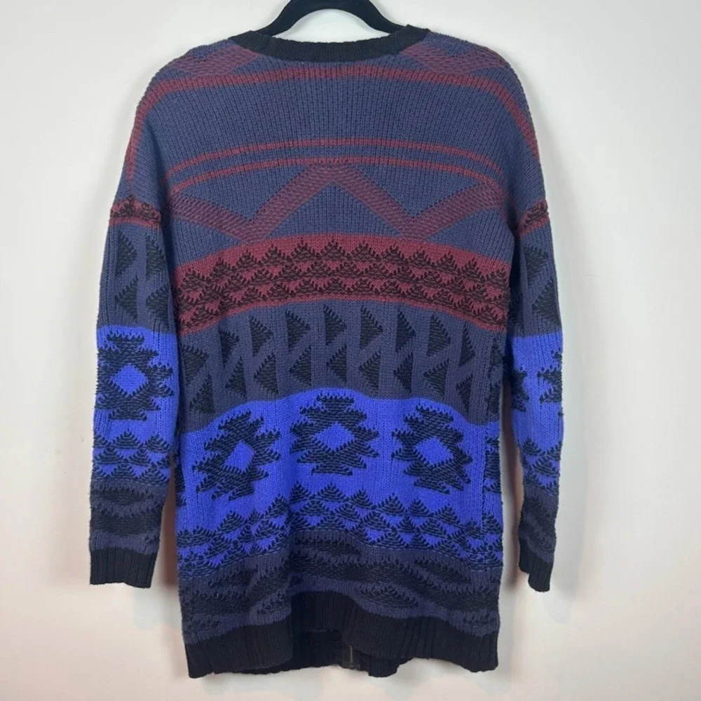 Old Navy Aztec 90s Inspired oversized full zip cardigan sweater Womens SM Grunge