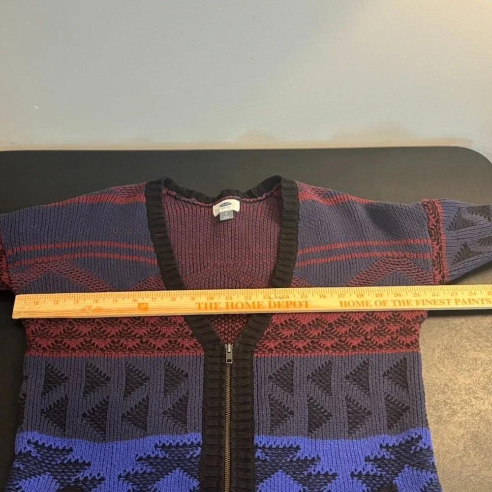 Old Navy Aztec 90s Inspired oversized full zip cardigan sweater Womens SM Grunge