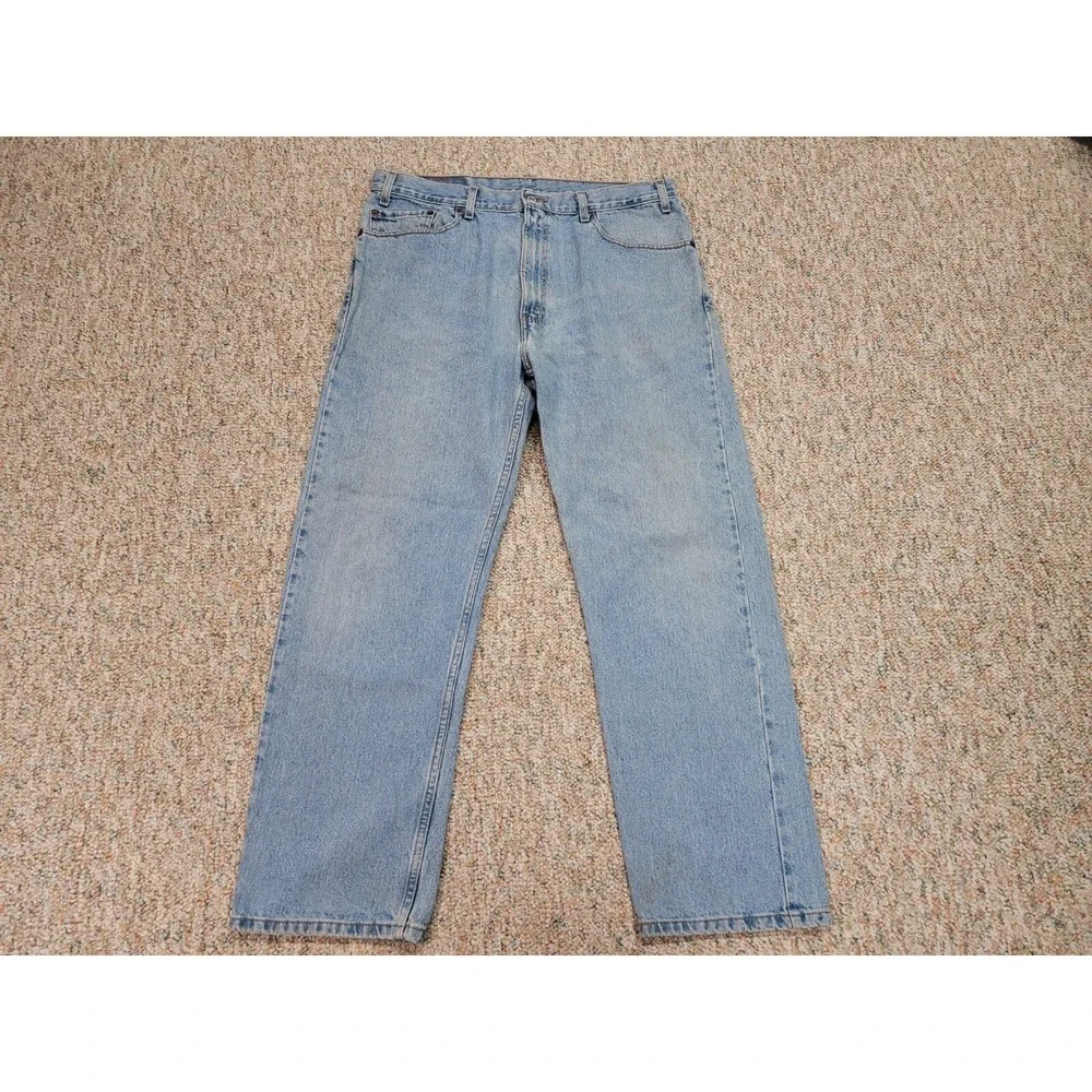 Levis 505 Jeans Mens 38x30 Light Wash Regular Fit‎ Straight Leg Cotton Pants Y2K