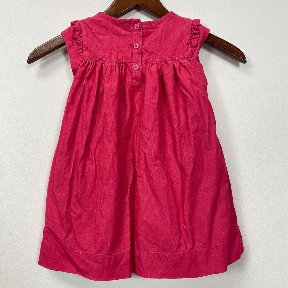 Mini Boden corduroy Pink lined Dress Girls 2-3 y Ruffle‎ Sleeve Kids