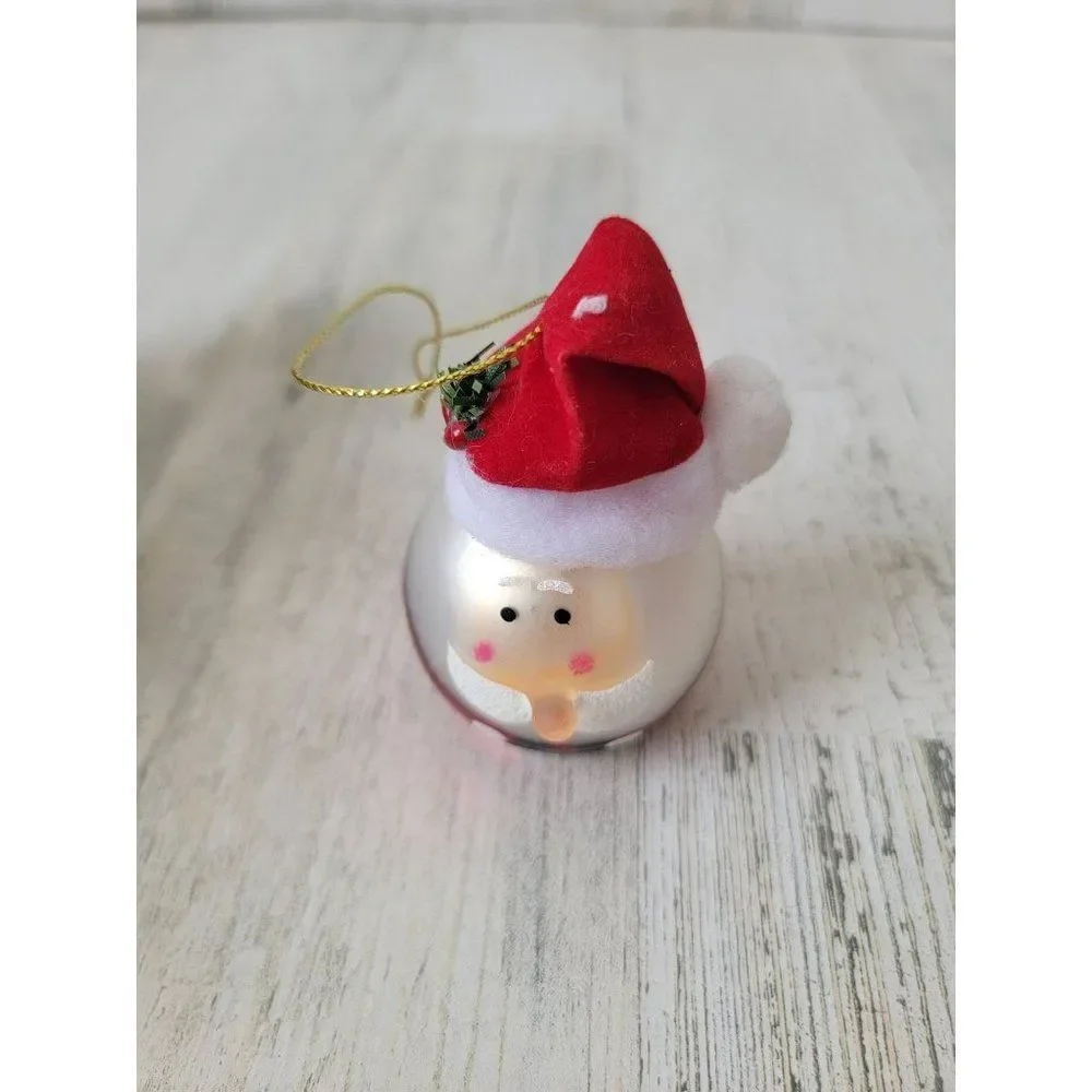 Santa Claus blown glass glitter‎ ornament Xmas decor
