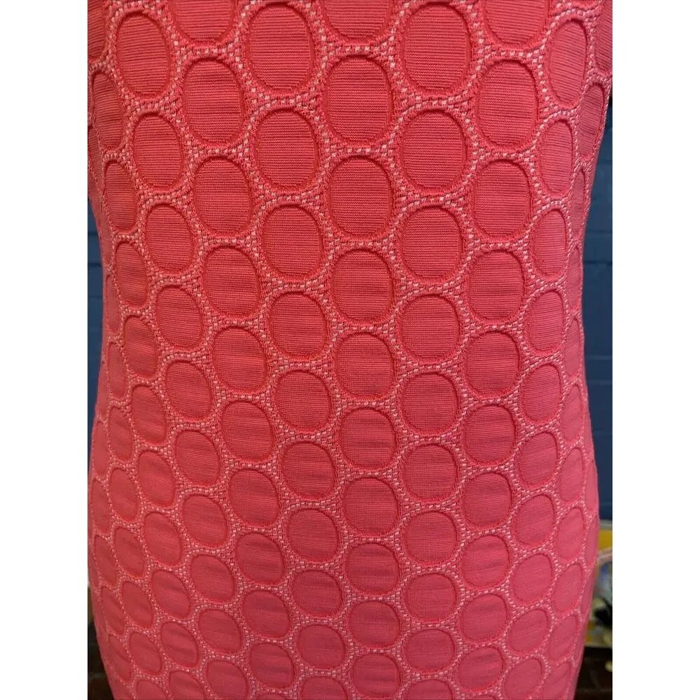 JULIA JORDAN Size 6 Tank Dress Coral Pink Textured Sleeveless Shift MIDI Size S