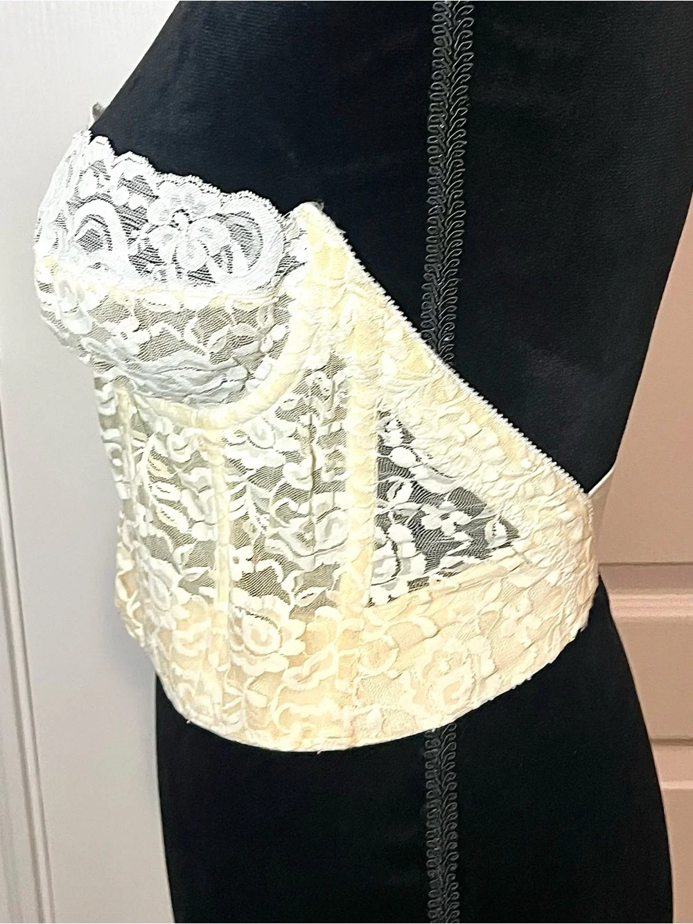 Vintage Union Strapless Lace Bustier Top in Cream