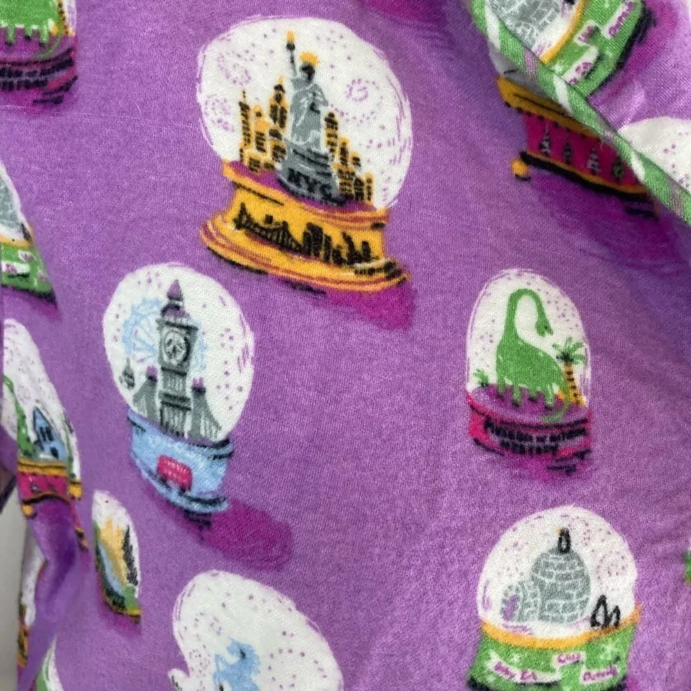 Munki Munki snow globes of famous places magical pj top extra soft flannel