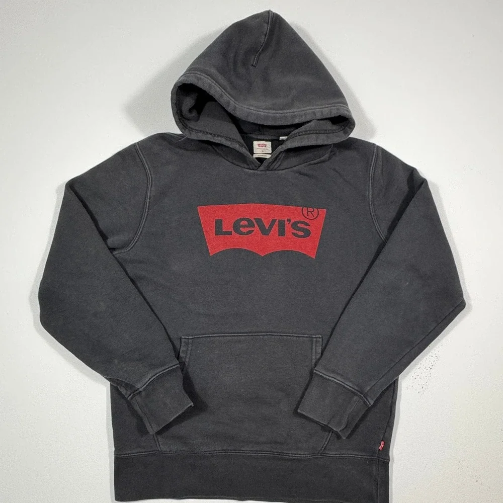 Levis Mens Standard Fit Batwing Logo‎ Hoodie Black Small Pullover Sweatshirt