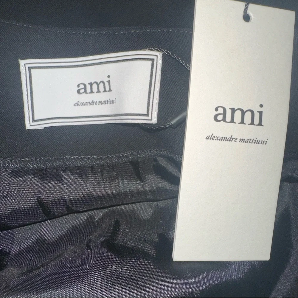 AMI Alexandre Mattiussi Black Wool Crepe Maxi Spaghetti Strap FR 40/US 8 pockets