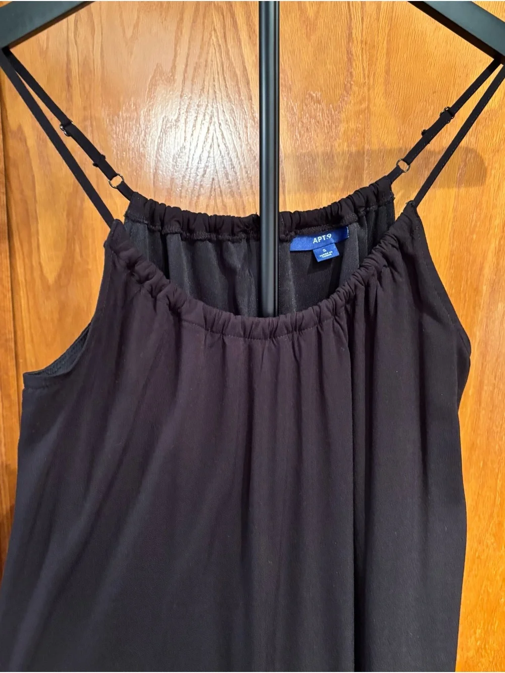 Apt. 9 Black Adjustable Spaghetti Strap Flounce Midi Dress S whimsygoth fairy