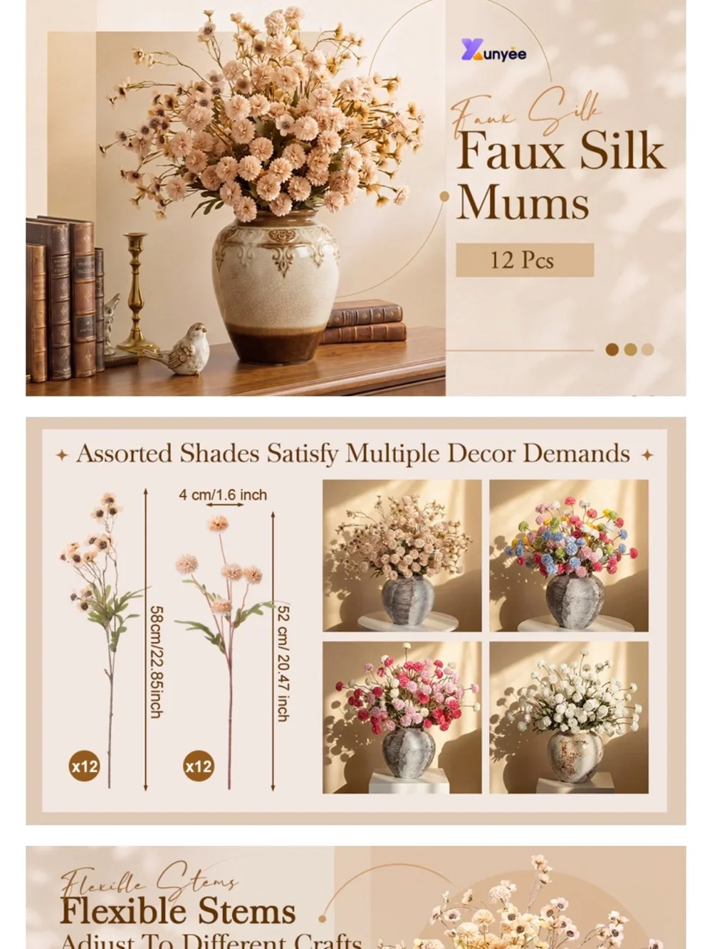 N/A silk faux stems